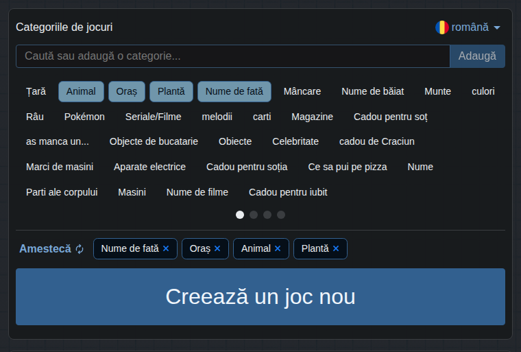 Alegerea categoriilor