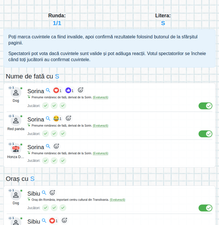 Evaluarea cuvintelor