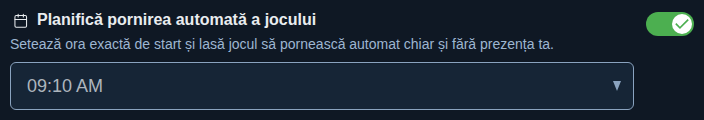 Setare: început fix al jocului